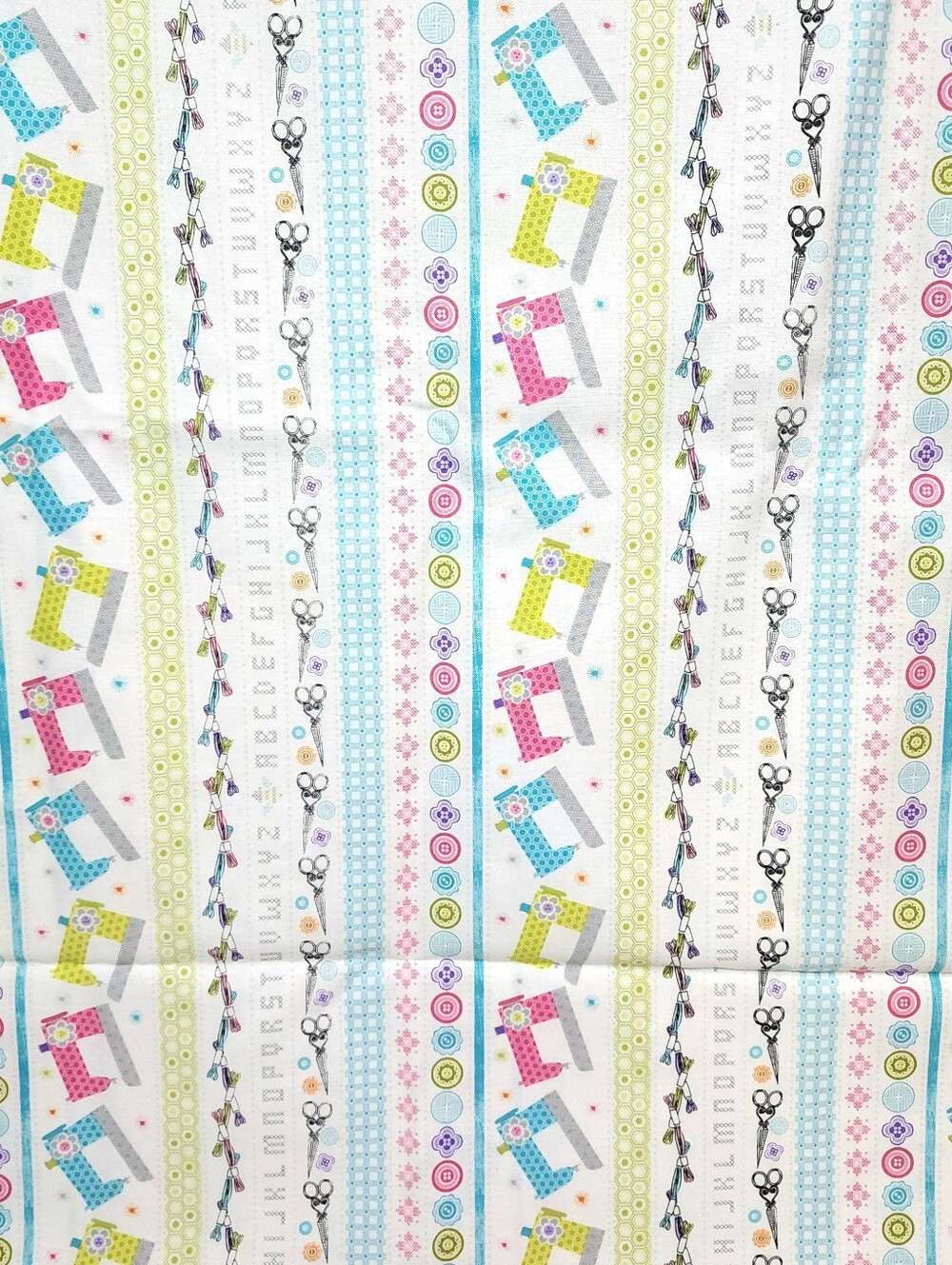 Benartex Stitch Garden by Cherry Guidry Sewing Machine Cotton Fabric 2 Yards